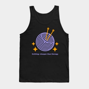 Knitting cheaper than therapy Tank Top